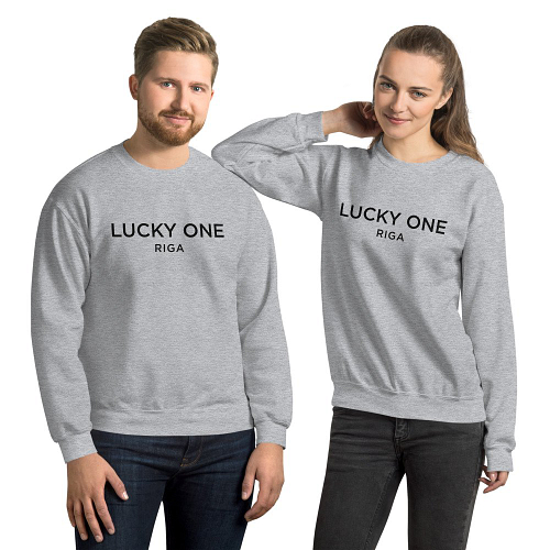 Pair wearing Lucky One Riga sports grey Sweatshirt