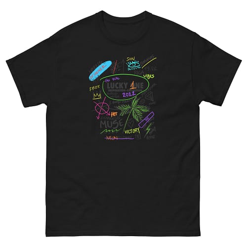 Black DESIGNER T-shirt neon - front
